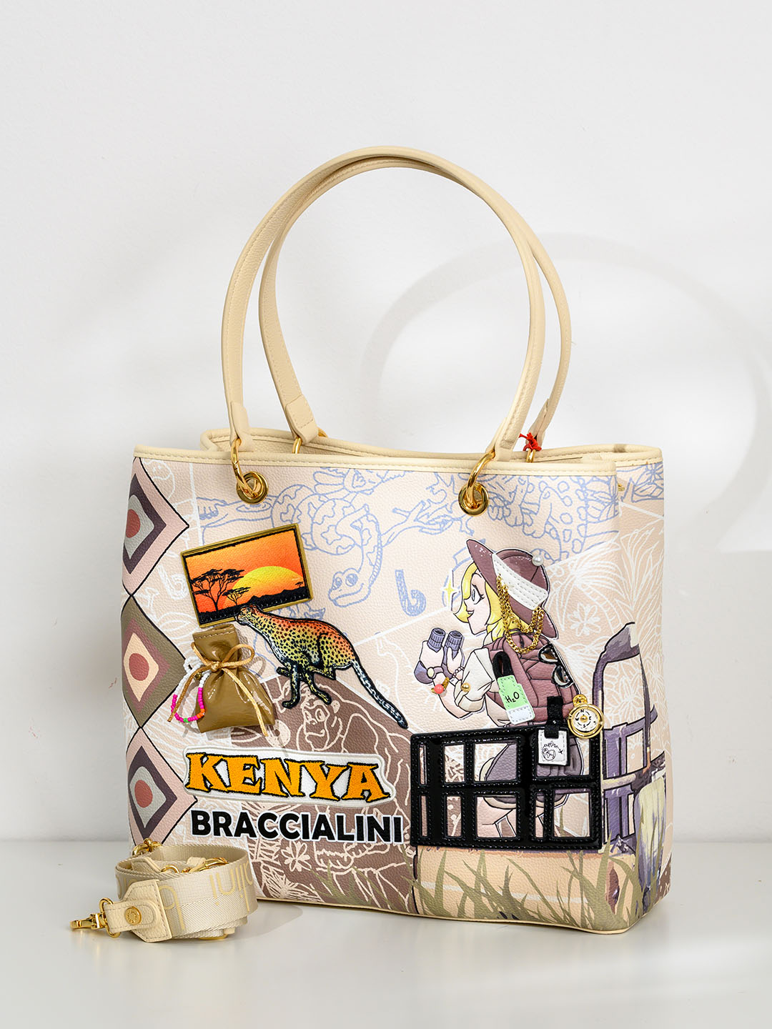 Шоппер Braccialini Cartoline B17082-YY 818 polisynt unico – купить в Москве  в Italymade.ru 👜