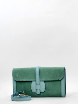 Клатч Steffalini st6076 vitello/scamosciato verde acqua