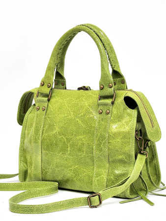 Сумка-боулер Steffalini st2331 vitello/laminato verde erba