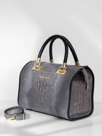 Саквояж-боулер Di Gregorio gr8865 camoscio st.cocco grigio oro