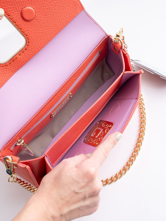 Сумка-багет Gironacci gir2290 vitello/calf corallo/lilla