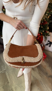 Сумка-седло Coccinelle Magie Eco Shearling E1RJM180301 552 natural/cuir