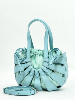 Мини-шоппер Steffalini st9987 calf/tessuto celeste