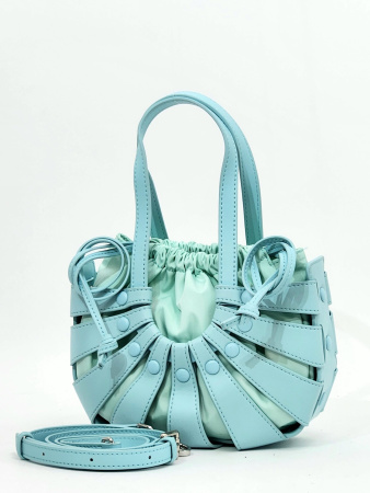 Мини-шоппер Steffalini st9987 calf/tessuto celeste