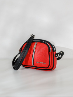Мини-сумка Di Gregorio gr8829 vitello rosso/nero argento