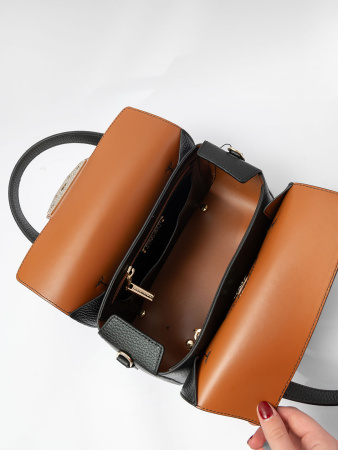 Сумка-боулер Gironacci gir3132 vitello/calf nero/cuoio