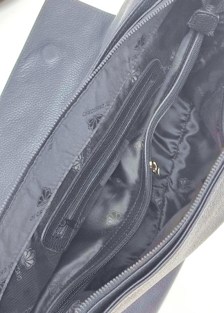 Деловая сумка Di Gregorio gr160 vitello nero argento scuro