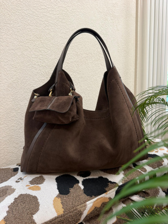 Сумка-хобо Loristella ls2787CA camoscio cioccolato/cacao