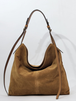 Сумка-хобо Loristella ls2792 camoscio cuoio/cuoio
