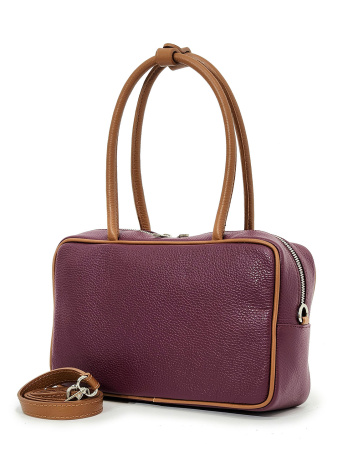 Сумка-боулер Steffalini st1292 vitello bordo/cuoio