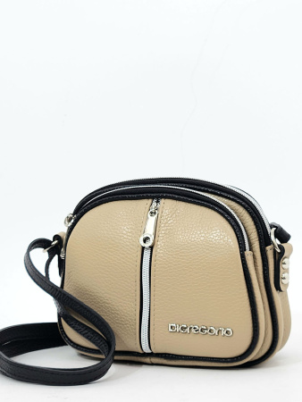 Мини-сумка Di Gregorio gr8829 vitello cappuccino/nero argento