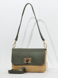 Клатч Steffalini st2053 raffia/vitello verde