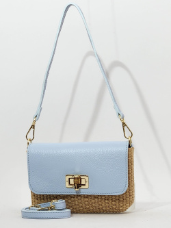 Клатч Steffalini st2053 raffia/vitello celeste