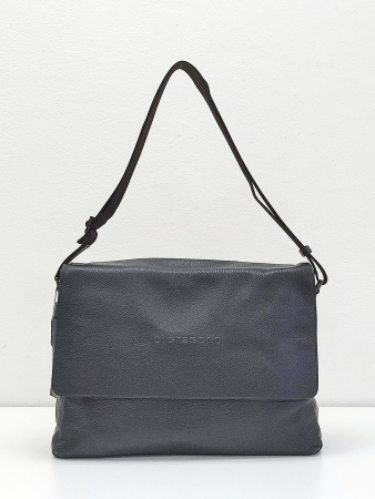 Деловая сумка Di Gregorio gr160 vitello nero argento scuro