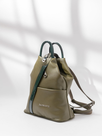 Рюкзак Di Gregorio ELLA vitello/vernice oliva argento