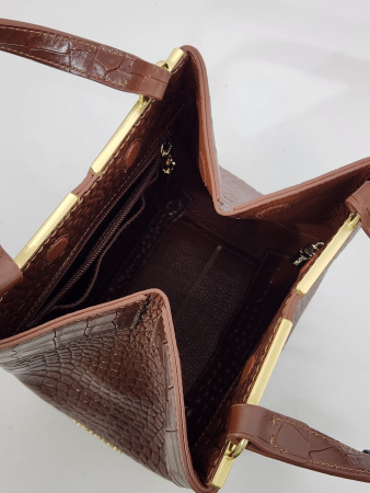 Мини-шоппер Gironacci gir3430 krokis/vitello brandy/cuoio