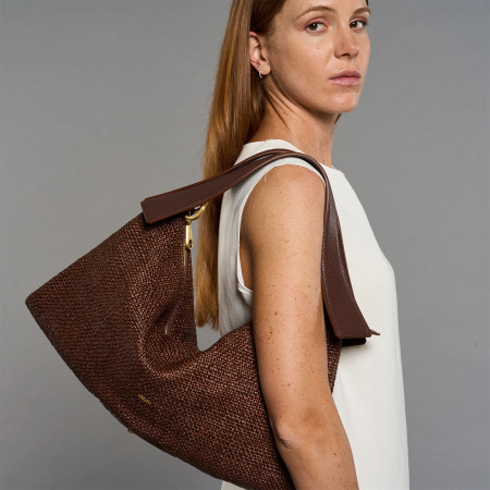 Сумка-хобо Arcadia Roxanne ar5612 dollaro/raffia cognac