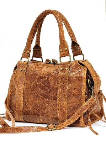 Сумка-боулер Steffalini st2331 vitello/laminato marrone