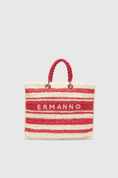 Шоппер Ermanno Scervino Ashley Stripe sce12402098 red