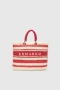 Шоппер Ermanno Scervino Ashley Stripe sce12402098 red