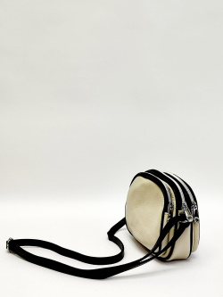 Мини-сумка Di Gregorio gr8829 vitello latte/nero argento