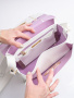 Сумка-багет Gironacci gir3321 vitello/calf bianco/lilla