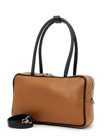 Сумка-боулер Steffalini st1292 vitello cuoio/nero