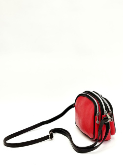 Мини-сумка Di Gregorio gr8829 vitello rosso/nero argento
