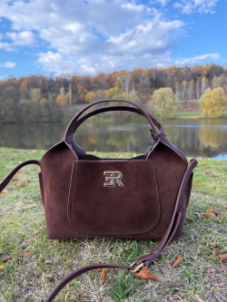 Сумка-тоут Ermanno Scervino Candy Suede sce12402306 dark brown
