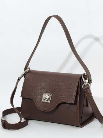 Мини-сэтчел Di Gregorio gr2007 vitello moka argento