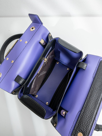 Саквояж Gironacci gir2241 vitello/calf nero/viola