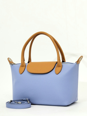 Сумка-боулер Steffalini st1246 vitello celeste/cuoio