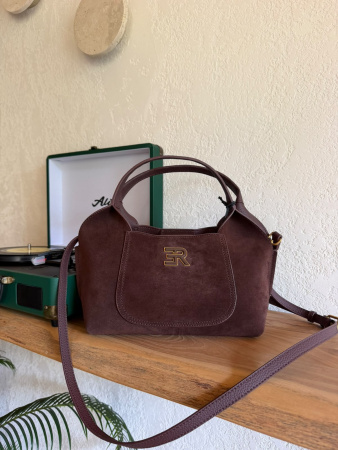 Сумка-тоут Ermanno Scervino Candy Suede sce12402306 dark brown