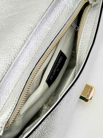 Сумка-багет Di Gregorio gr8836N vitello/laminato argento