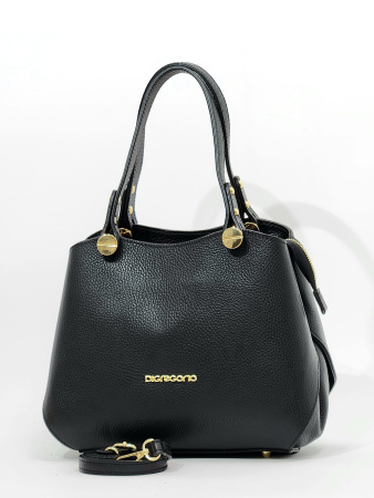 Сумка-тоут Di Gregorio gr9030 vitello nero oro