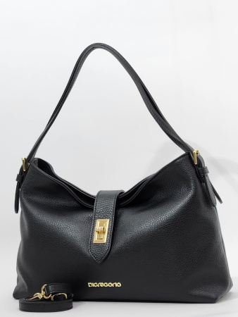 Сумка-хобо Di Gregorio gr9003 vitello nero oro