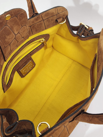 Саквояж-боулер Claudia Firenze cl11285FR camoscio cocco cuoio