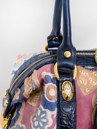 Сумка-боулер Marino Orlandi mo4670 cocco poni fiori blu rosa