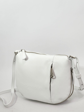 Сумка-седло Di Gregorio gr755 vitello bianco argento