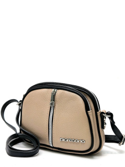 Мини-сумка Di Gregorio gr8829 vitello cipria/nero argento