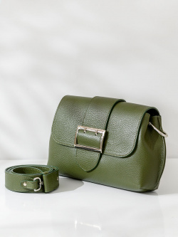 Сумка-багет Di Gregorio gr8745 vitello oliva argento