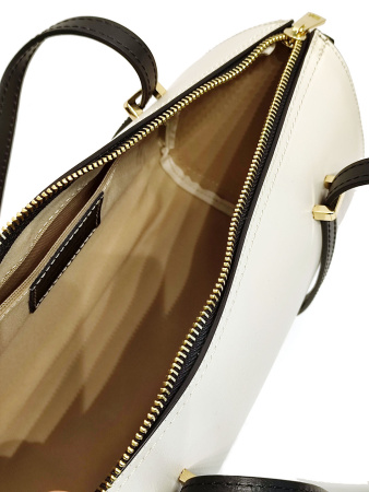 Саквояж-боулер Steffalini st1542 saffiano beige/nero