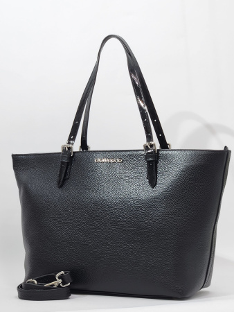Тоут-шоппер Di Gregorio gr1265 vitello/vernice nero argento