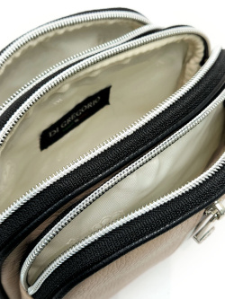 Мини-сумка Di Gregorio gr8829 vitello cipria/nero argento