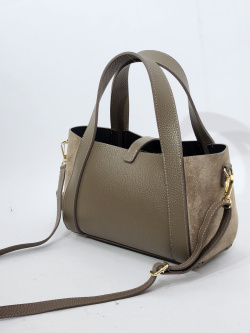 Шоппер Di Gregorio gr9204 vitello/camoscio taupe oro