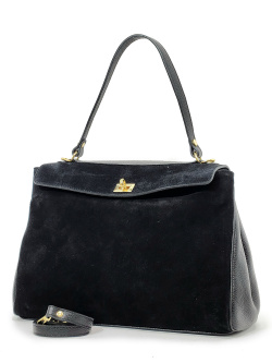 Сумка-тоут Steffalini st1323 vitello/camoscio nero