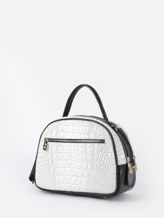 Сумка-боулер Marino Orlandi mo4843C cocco bianco/nero