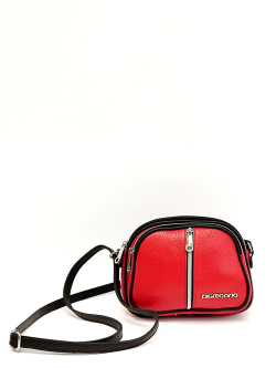 Мини-сумка Di Gregorio gr8829 vitello rosso/nero argento