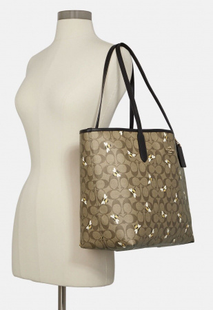 Шоппер Coach City Signature Canvas Bee C8590 IM/E7V khaki/multi
