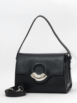 Мини-сэтчел Di Gregorio gr2007 vitello nero argento